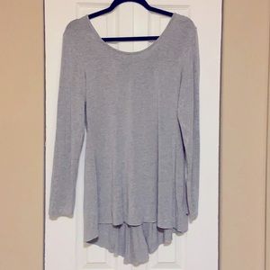 Soft Surroundings gray shirt with zipper